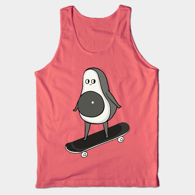 Skateboarding Avocado Tank Top by huebucket